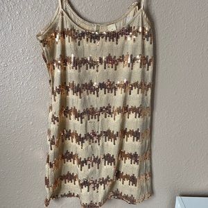 BKE gold sequin fashion tank